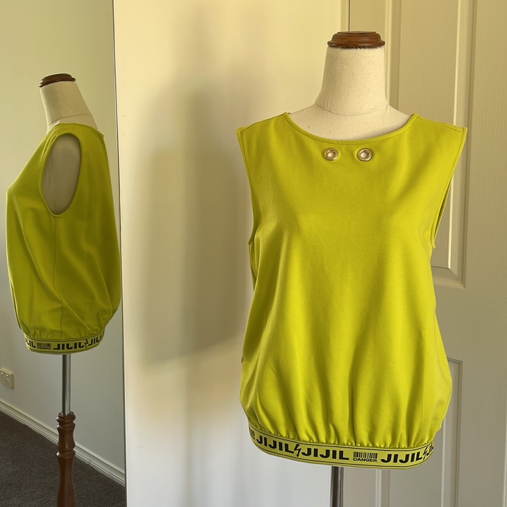💚BNWT JIJIL Italian designer green statement sleeveless top - Picture 2 of 14